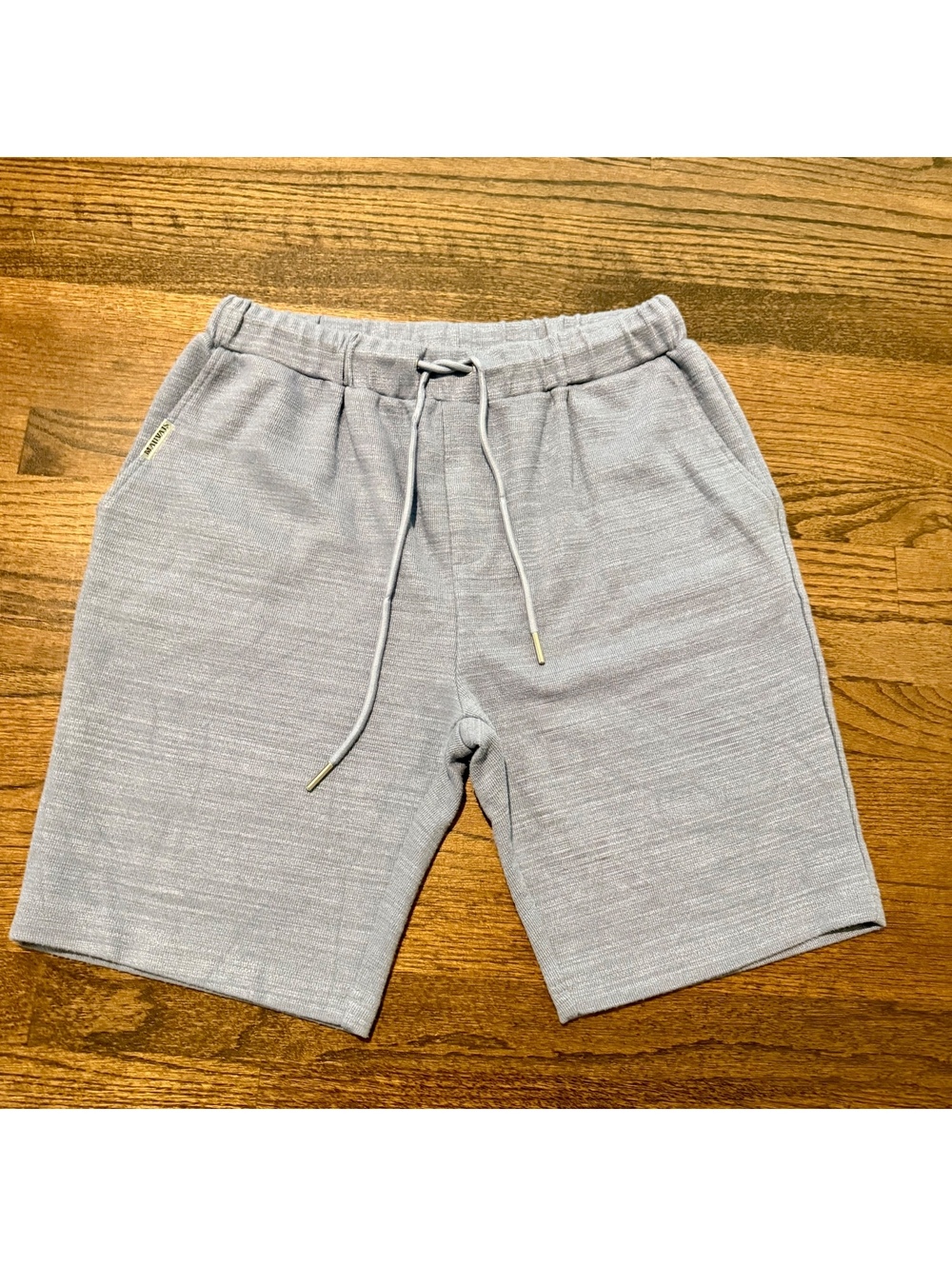 New Mauvais Men's Light Blue Ribbed Relaxed Shorts SZ 36